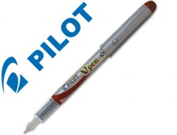 Pluma Pilot V pen desechable plata tinta roja